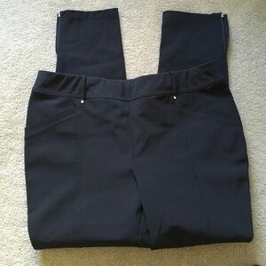 Chico’s size 2 Zenergy black poly cotton spandex pants with ankle zippers